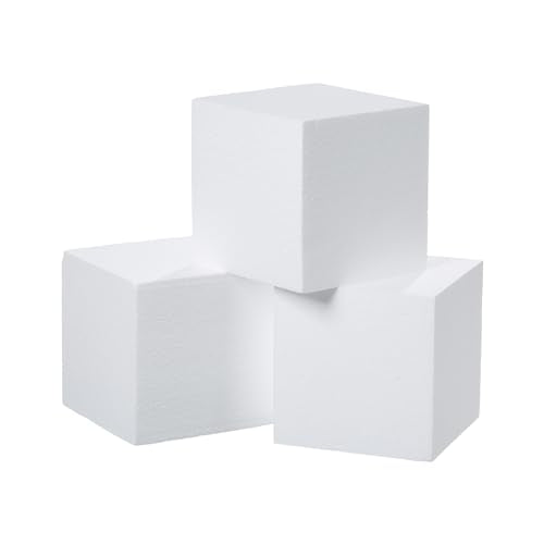 3 Pack Craft Foam Blocks 5x5x5in Polystyrene Square Foam Cubes Arts