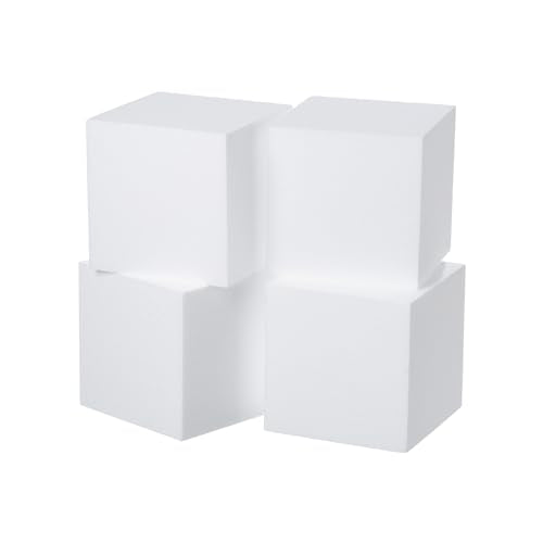 4 Pack Craft Foam Blocks 6x6x6in Polystyrene Brick for Arts School