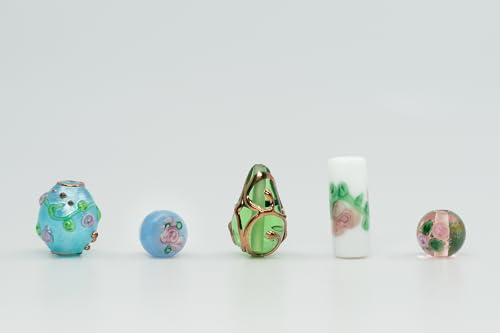 10 pcs Mix of Bohemia Lampwork Czech Glass Beads with Flowers (10 Count)