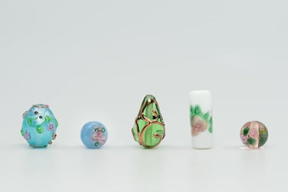 10 pcs Mix of Bohemia Lampwork Czech Glass Beads with Flowers (10 Count)