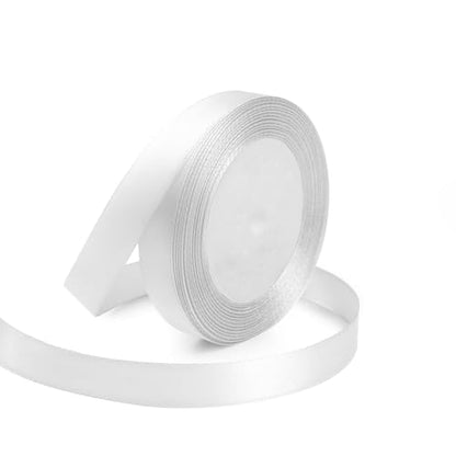 5 8" x 25 Yards White Satin Ribbon Crafts Gift Wrapping (75 Foot)