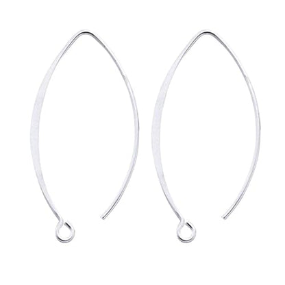 30pcs Adabele Real Sterling Silver 44mm Marquise Earring Hooks (30 Count)