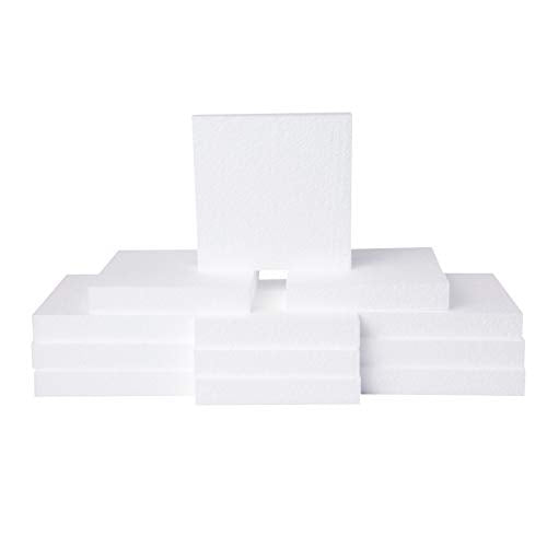 Silverlake 6x6x1 Craft Foam Squares for Styrofoam Board Projects (12 Count)