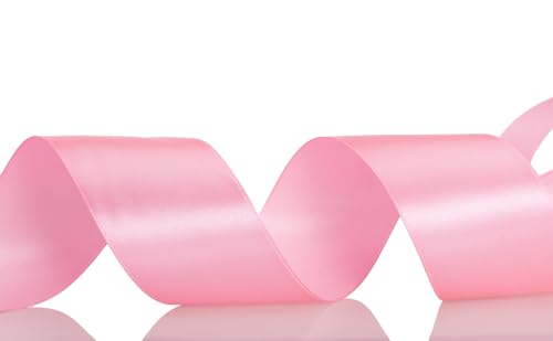 1 1 2 Inch Flamingo Pink Solid Satin Ribbon for Gift Wrapping