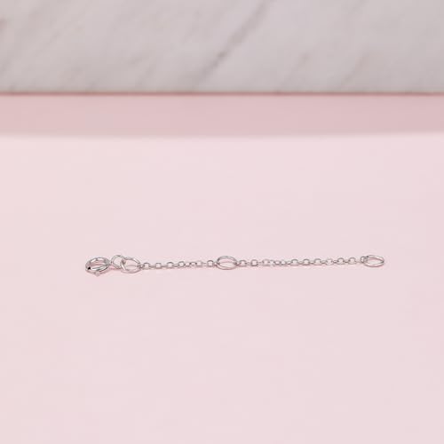 18K 750 Real White Gold Extender for Necklace Bracelet Anklet Extenders for Jewelry Gold Extension for Women Men Durable Adjustable Chain Accessories 1.97Inch