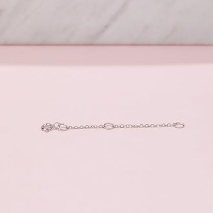 18K 750 Real White Gold Extender for Necklace Bracelet Anklet Extenders for Jewelry Gold Extension for Women Men Durable Adjustable Chain Accessories 1.97Inch