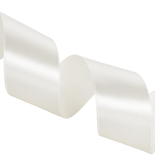 1 1 2 Inch Ivory Solid Satin Ribbon for Gift Wrapping