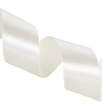 1 1 2 Inch Ivory Solid Satin Ribbon for Gift Wrapping