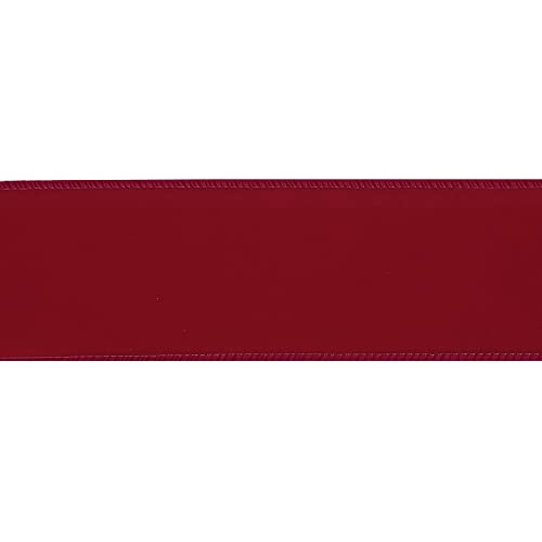 Red Velvet Wired Ribbon 2.5 Inch Wide Red Ribbons 25 Yards Spool Velvet Christmas Ribbon Red Wired Ribbons for Christmas Tree (75 Foot)