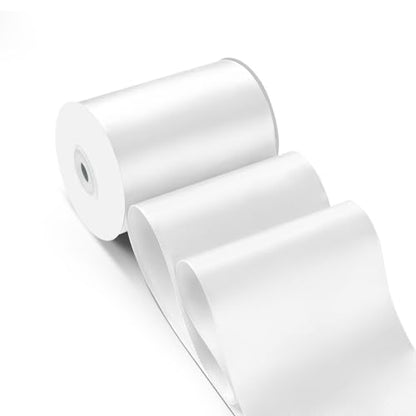 4 Inch 25 Yard Wide Satin Ribbon White