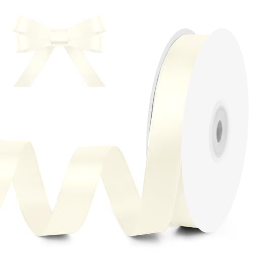5 8" x 50 Yards Ivory Satin Ribbon Crafts Gift Wrapping