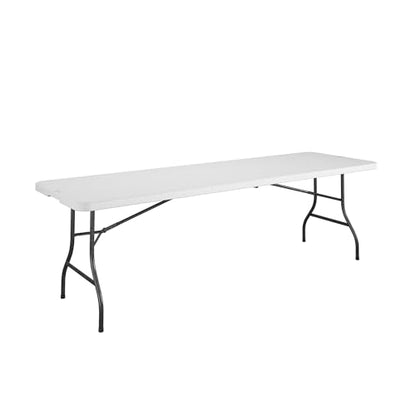 8' (96") Resin Straight Table, White