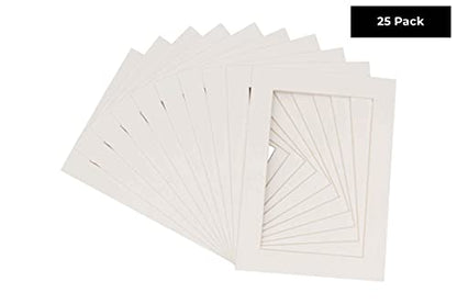 Pack of 25 Acid Free 11x14 Mats Bevel Cut for 9x12 Photos (25 Count)