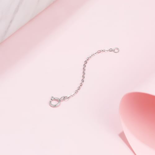 18K 750 Real White Gold Extender for Necklace Bracelet Anklet Extenders for Jewelry Gold Extension for Women Men Durable Adjustable Chain Accessories 1.77Inch