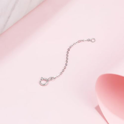 18K 750 Real White Gold Extender for Necklace Bracelet Anklet Extenders for Jewelry Gold Extension for Women Men Durable Adjustable Chain Accessories 1.77Inch