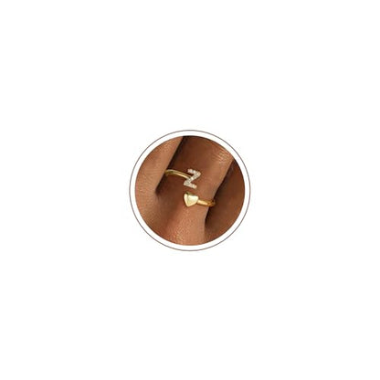 Gold Initial Rings for Women Non Tarnish