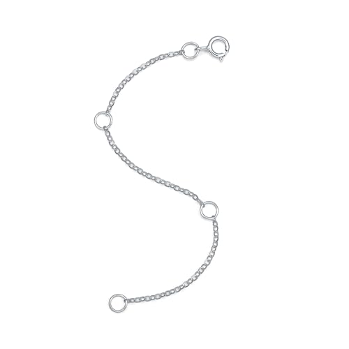18K 750 Real White Gold Extender for Necklace Bracelet Anklet Extenders for Jewelry Gold Extension for Women Men Durable Adjustable Chain Accessories 3.54Inch