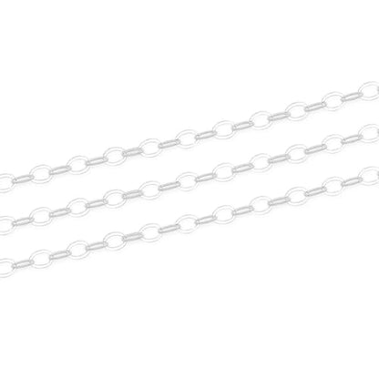 5 Feet Real Sterling Silver 4x3mm Flat Cable Chain Link Findings