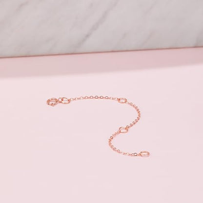 18K 750 Real Rose Gold Extender for Necklace Bracelet Anklet Extenders for Jewelry Gold Extension for Women Men Durable Adjustable Chain Accessories 3.54Inch