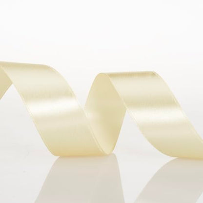 1 Inch Cream Yellow Solid Satin Ribbon for Gift Wrapping