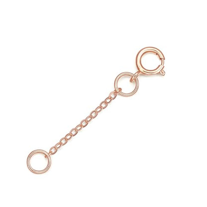18K 750 Real Rose Gold Extender for Necklace Bracelet Anklet Extenders for Jewelry Gold Extension for Women Men Durable Adjustable Chain Accessories 0.98Inch