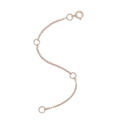 18K 750 Real Rose Gold Extender for Necklace Bracelet Anklet Extenders for Jewelry Gold Extension for Women Men Durable Adjustable Chain Accessories 3.54Inch