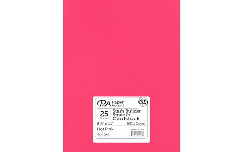 PA Paper Accents Stash Builder Cardstock 8.5" x 11" Hot Pink