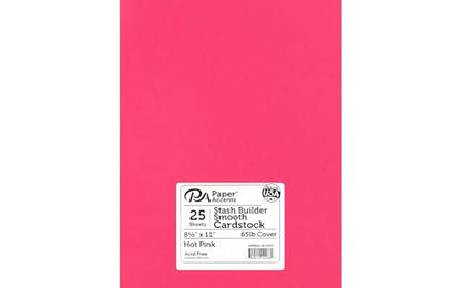 PA Paper Accents Stash Builder Cardstock 8.5" x 11" Hot Pink