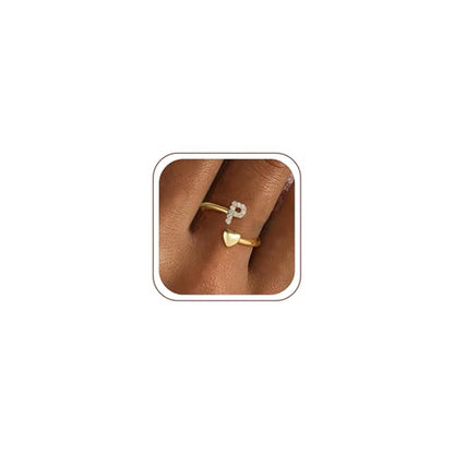 Gold Initial Rings for Women Non Tarnish