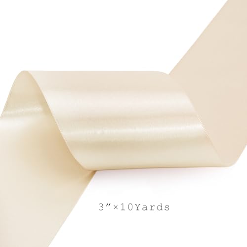 Nude Satin Ribbon 3 Inch x 10 Yards Double Faced