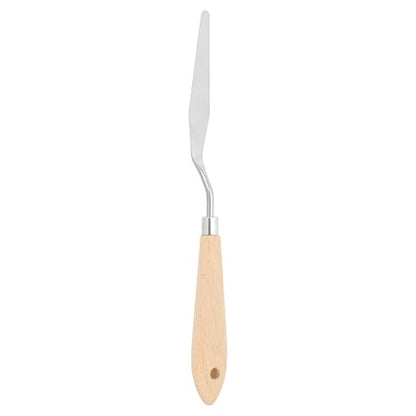 Art Spatula No.11 16mm Stainless Steel Flexible Palette Knife Painting Knife Painting Spatula Oil Painting Mixing Scraper with Wood Handle for Canvas Acrylic Painting