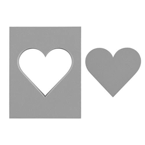 4 Pcs Heart Cut Stamping Foam Grey Moldable Foam Stamps Plastic Dry Foam Stamp Pad Cut and Dry Foam Stamping Foam Block for Sculpture (4 Count)