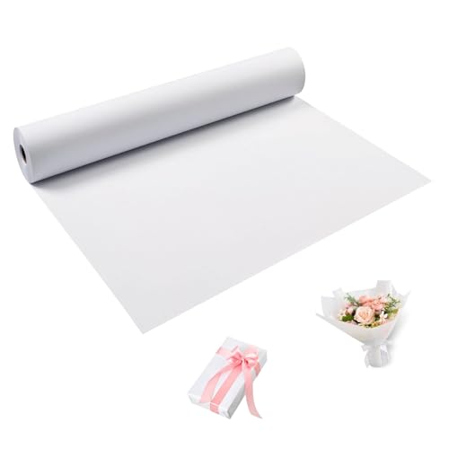 White Wrapping Paper Roll 24"x 1200" Craft Paper Roll for Drawing Painting Art Supplies (28800 sq inches)