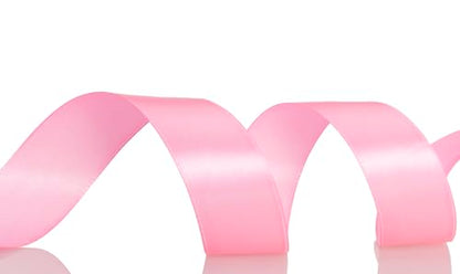 1 Inch Flamingo Pink Solid Satin Ribbon for Gift Wrapping