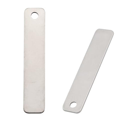 15PCS Metal Engraving Plate Stainless Steel Blank Stamping Rectangle Label 8th DIY Stamping Stamping Military Pendant Long Strip Tag (15 Count)