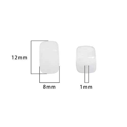 Natural White Agate Cuboid Stone Loose Semi Gemstone Beads for Jewelry Making 8mmx12mm 38cm (33 Count)