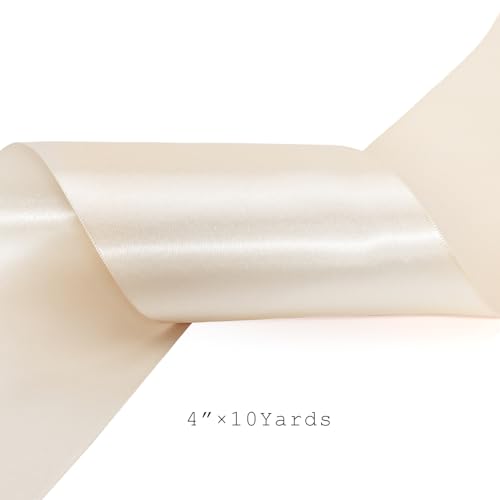 Nude Satin Ribbon 4 Inch x 10 Yards Double Faced