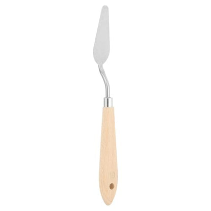 Art Spatula No.10 20mm Stainless Steel Flexible Palette Knife Painting Knife Painting Spatula Oil Painting Mixing Scraper with Wood Handle for Canvas Acrylic Painting