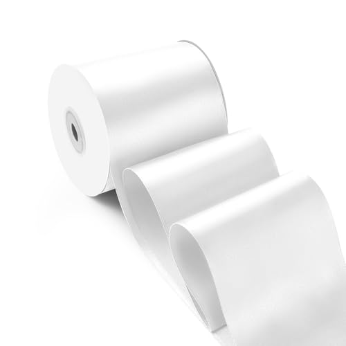 3 Inch 25 Yard Wide Satin Ribbon White
