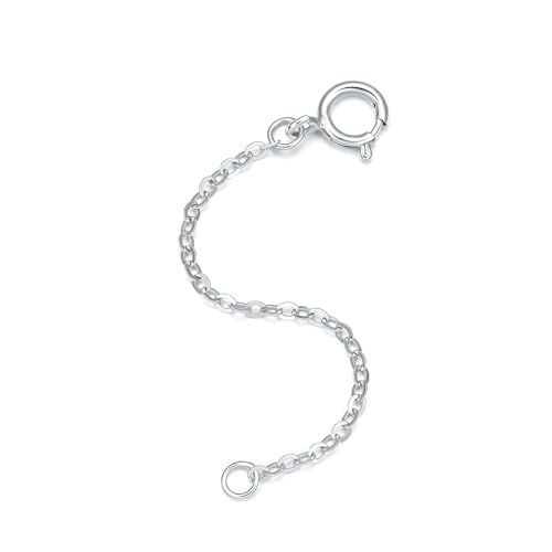 18K 750 Real White Gold Extender for Necklace Bracelet Anklet Extenders for Jewelry Gold Extension for Women Men Durable Adjustable Chain Accessories 1.77Inch