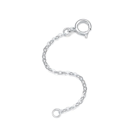 18K 750 Real White Gold Extender for Necklace Bracelet Anklet Extenders for Jewelry Gold Extension for Women Men Durable Adjustable Chain Accessories 1.77Inch
