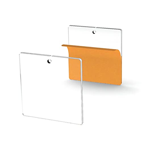 25 Acrylic Square Clear with Hole (25 Count)
