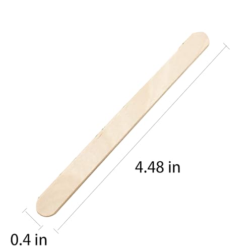 50PCS DIY Craft Sticks Ice Cream Sticks Natural Wooden Ice Cream Sticks 4.5 inches Long Snack Sticks Ice Cream Sticks Popsicle Sticks for Dessert Making Classroom Projects (50 Count)