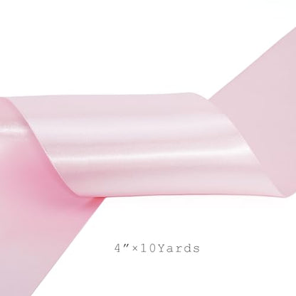 Light Pink Satin Ribbon 4 Inch x 10 Yards Double Faced