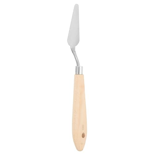 Art Spatula No.8 20mm Stainless Steel Flexible Palette Knife Painting Knife Painting Spatula Oil Painting Mixing Scraper with Wood Handle for Canvas Acrylic Painting