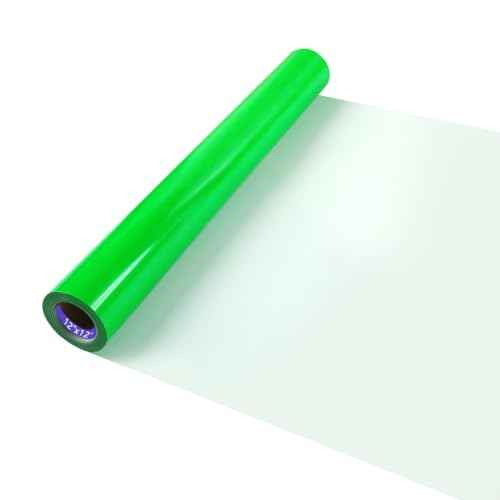 Neon Green HTV Iron on Vinyl 12Inch by 12ft Roll HTV Heat Transfer Vinyl for T