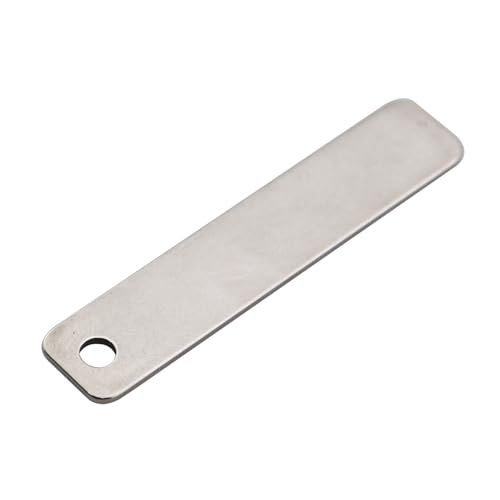 15PCS Metal Engraving Plate Stainless Steel Blank Stamping Rectangle Label 8th DIY Stamping Stamping Military Pendant Long Strip Tag (15 Count)