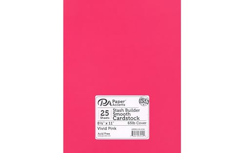 PA Paper Accents Stash Builder Cardstock 8.5" x 11" Vivid Pink