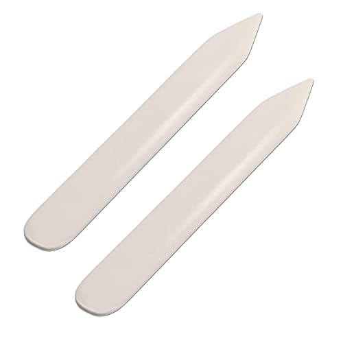 Bone Folder Genuine 2Pcs Cattle Bone Paper Creaser Scrapbooking Tool for DIY Handmade Burnishing Bookbinding Cards and Paper Crafts