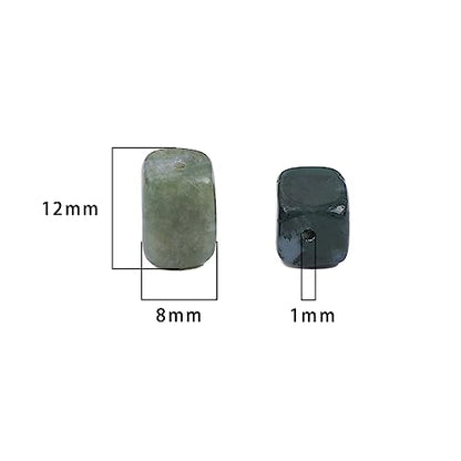 Natural Indian Agate Cuboid Stone Loose Semi Gemstone Beads for Jewelry Making 8mmx12mm 38cm (33 Count)